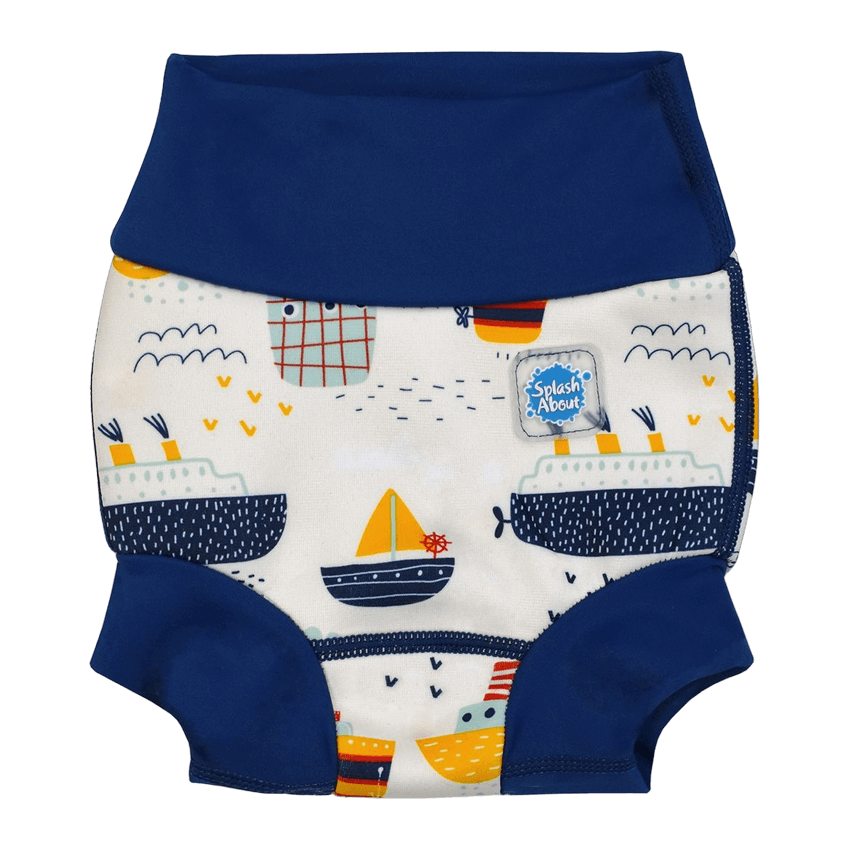 Babysimning badbyxa med bakteriedödande innerblöja - Happy Nappy DUO™ Tug Boats