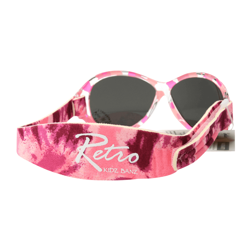 Retro Solglasögon för barn och baby - Rosa mönster (Retro Banz Pink Diva)